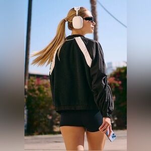 Free People Amelia Fleece Zip Up Black & White Small